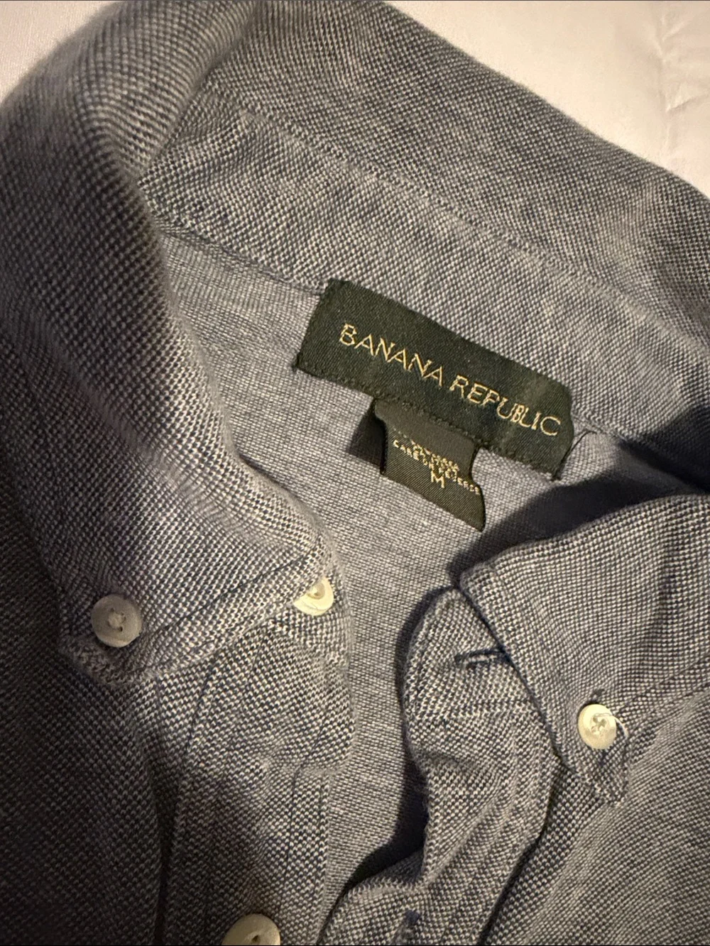 Banana Republic Men's Gray Button-Down Collar Polo